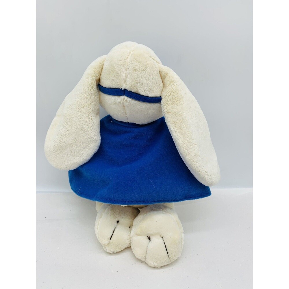 Manhattan Toy Super Hero Bunny Plush Ivory Soft Stuffed Animal Blue Cape Mask - Picture 5 of 15